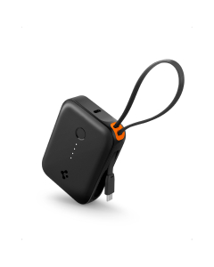 Внешний аккумулятор Spigen - Essential 10000 mAh (30W) Power Bank (Built in Cable) - EA3010BT - Черный - ABA09023