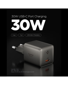 Сетевое зарядное устройство Spigen - ArcStation Essential 30W Wall Charger - Темно-серый - ACH10447