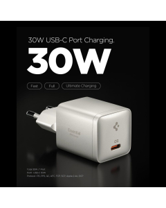 Сетевое зарядное устройство Spigen - ArcStation Essential 30W Wall Charger - Титановый - ACH10448