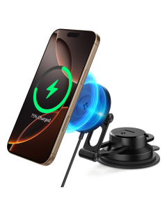 Автомобильный держатель с беспроводной зарядкой Spigen для смартфона - OneTap Pro 4 MagSafe Wireless Dashboard Windshield - Черный - ACP08544