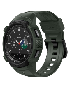 Чехол с ремешком Spigen для Galaxy Watch 4 Classic (46 mm) - Rugged Armor Pro - Зеленый - ACS04326