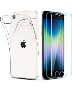 Чехол и защитное стекло Spigen для iPhone SE (2022/2020)/8/7 - Crystal Pack - Прозрачный - 2 шт - ACS04355