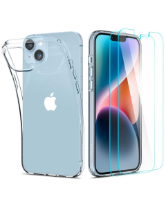 Чехол и защитное стекло Spigen для iPhone 14 Plus - Crystal Pack - Прозрачный - 2 шт - ACS04922
