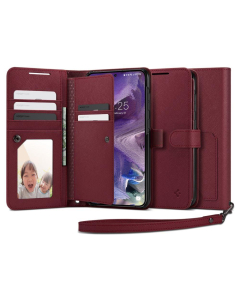 Чехол-книжка Spigen для Galaxy S23 - Wallet S - Бордовый - ACS05724