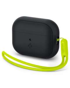 Чехол с ремешком Spigen для AirPods Pro 2/1 - Silicone Fit - Черный/Зеленый - ACS05810