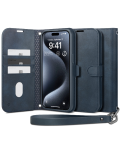 Чехол Spigen для iPhone 15 Pro Max - Wallet S Pro - Синий - ACS06606
