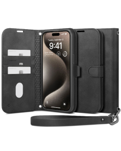 Чехол Spigen для iPhone 15 Pro - Wallet S Pro - Черный - ACS06740