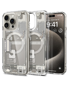 Чехол Spigen для iPhone 15 Pro Max - Ultra Hybrid Zero One (MagFit) - Серый/Разноцветный - ACS07211