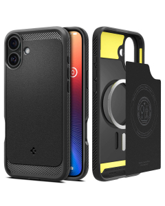 Чехол Spigen для iPhone 16 Plus - Rugged Armor MagSafe - Черный Матовый - ACS08087