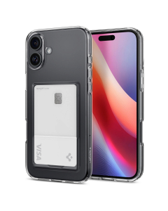 Чехол-картхолдер Spigen для iPhone 16 - Crystal Slot - Прозрачный - ACS08213