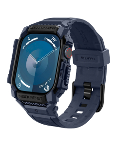 Чехол с ремешком Spigen для Apple Watch 10 (42 mm) - Rugged Armor Pro - Темно-синий - ACS08592