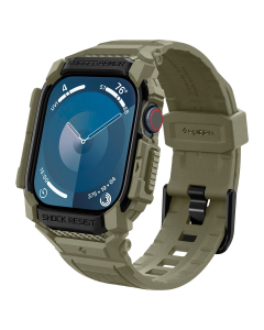 Чехол с ремешком Spigen для Apple Watch 10 (46 mm) - Rugged Armor Pro - Зеленый Хаки - ACS08608