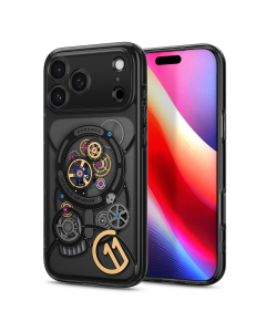 Чехол Spigen для iPhone 17 Pro Max - c11 Ultra Hybrid (MagSafe) - Черный/Часы - ACS10407