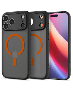 Чехол Spigen для iPhone 17 Pro Max - Ultra Hybrid (MagSafe) - Черный/Оранжевый - ACS10482