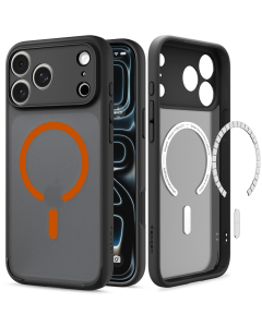 Чехол Spigen для iPhone 18 Pro Max/17 Pro Max - Ultra Hybrid (MagSafe) - Черный/Оранжевый - ACS12125