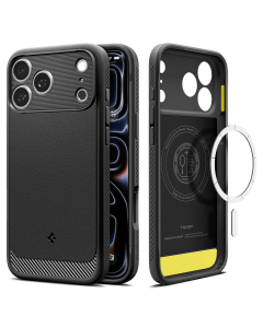 Чехол Spigen для iPhone 18 Pro/17 Pro - Rugged Armor (MagSafe) - Черный - ACS12147