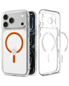 Чехол Spigen для iPhone 18 Pro/17 Pro - Ultra Hybrid (MagSafe) - Прозрачный/Оранжевый - ACS12159