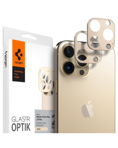Защитное стекло для камеры Spigen для iPhone 13 Pro Max / 13 Pro - Optik Lens Protector V2 - Золотой - 2 шт - AGL04034