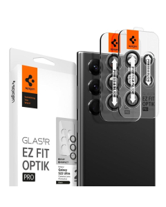 Защитное стекло Spigen для Galaxy S22 Ultra - EZ Fit Optik Pro Lens Protector - Черный - 2 шт - AGL04751