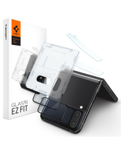 Защитное стекло и пленка Spigen для Galaxy Z Flip 4 - GLAS.tR Full Cover Hinge Film - Прозрачный - 2 шт - AGL05321