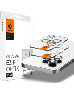 Защитное стекло для камеры Spigen для iPhone 15 Pro / 15 Pro Max / 14 Pro / 14 Pro Max - GLAS.tR EZ Fit Optik Pro - 2 шт - Серебристый - AGL05599