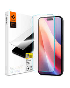 Защитное стекло Spigen для iPhone 16 Plus / 15 Plus - Glas.tR Slim HD - 1 шт - Прозрачный - AGL06890