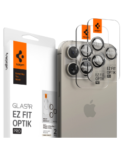 Защитное стекло для камеры Spigen для iPhone 15 Pro / 15 Pro Max / 14 Pro / 14 Pro Max - Glas.tR EZ Fit Optik Pro - Темно-серый - 2 шт - AGL07163