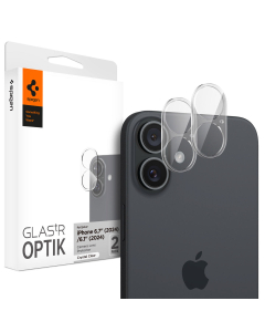 Защитное стекло для камеры Spigen для iPhone 16/16 Plus - Glas.tR Optik - 2 шт - Прозрачный - AGL07923
