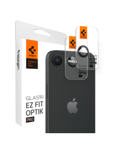 Защитное стекло для камеры Spigen для iPhone 16e - Glas.tR EZ Fit Optik Pro - Черный - 2 шт - AGL09279
