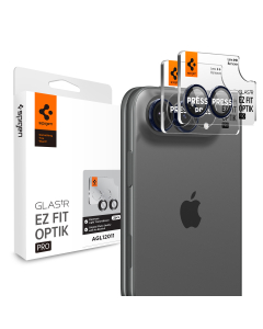 Защитное стекло на камеру Spigen для iPhone Duo - GLAS.tR EZ Fit Optik Pro - 2 шт - Черный - AGL12011
