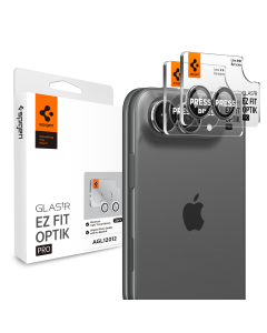 Защитное стекло на камеру Spigen для iPhone Duo - GLAS.tR EZ Fit Optik Pro - 2 шт - Белый - AGL12012