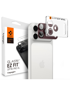Защитное стекло на блок камер Spigen для iPhone 18 Pro Max - GLAS.tR EZ Fit Optik Pro XL - 1 шт - Темно-вишневый - AGL12040