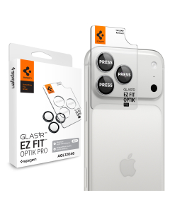 Защитное стекло на камеру Spigen для iPhone 18 Pro Max/18 Pro - GLAS.tR EZ Fit Optik Pro - 2 шт - Серебристый - AGL12046