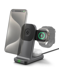 Док-станция с беспроводной зарядкой Spigen - OneTap Pro 3 Wireless Charging Stand 3-in-1 - Серый - AMP06527
