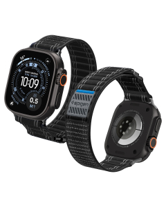 Ремешок Spigen для Apple Watch (49/46/45/44 mm) - Fabric Band (hook-and-loop) - Черный - AMP10141