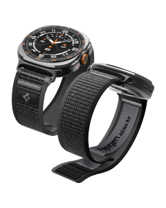 Ремешок Spigen Caseology для Galaxy Watch Ultra 2/1 (47 mm) - Athlex Air - Черный/Серый - AMP11614