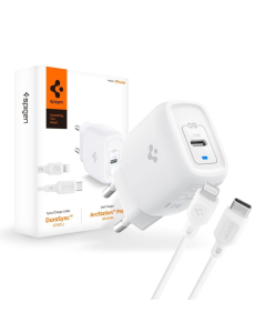 Зарядное устройство и кабель Spigen - PE2C10CL PD20W - Lightning - Белый - ASE05999