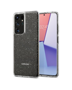 Чехол-капсула Spigen для Galaxy S21 Ultra - Liquid Crystal Glitter - Кристальный Кварц - ACS02348