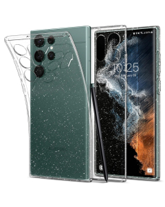 Чехол-капсула Spigen для Galaxy S22 Ultra - Liquid Crystal Glitter - Прозрачный кварц - ACS03913