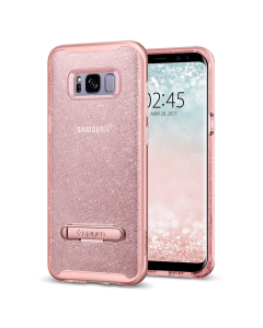 Чехол Spigen для Galaxy S8 Plus - Crystal Hybrid Glitter - Розовый кварц - 571CS21285