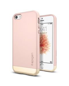 Стильный чехол Spigen для iPhone SE / 5s / 5 - Style Armor - Розовое золото - 041CS20180