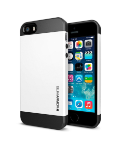 Супертонкий чехол Spigen для iPhone SE / 5s / 5 - Slim Armor S - Белый - SGP10370