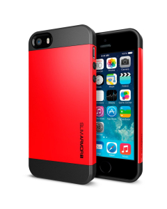Супертонкий чехол Spigen для iPhone SE / 5s / 5 - Slim Armor S - Красный - SGP10366