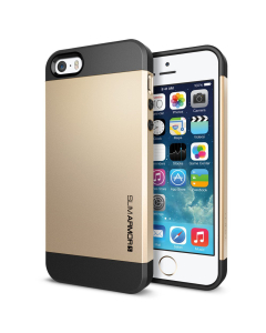Супертонкий чехол Spigen для iPhone SE / 5s / 5 - Slim Armor S - Шампань - SGP10604