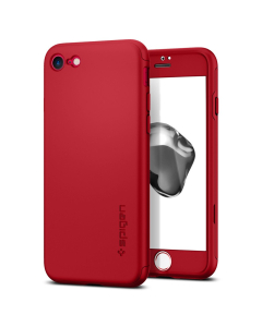 Тонкий чехол Spigen для iPhone SE (2022/2020)/8/7 - Air Fit 360 - Красный - 042CS21726