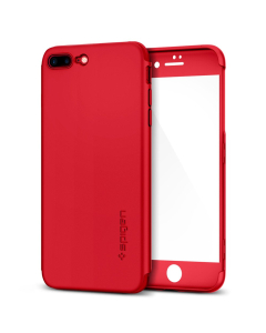 Тонкий чехол Spigen для iPhone 7 Plus / 8 Plus - Thin Fit 360 - Красный - 043CS21731