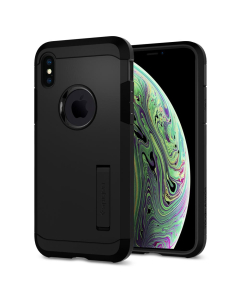 Ударопрочный чехол Spigen для iPhone X / XS - Tough Armor - Черный-матовый - 063CS25118