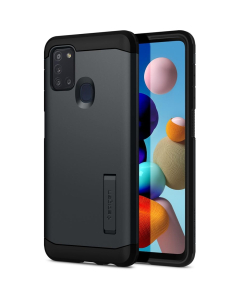 Ударопрочный чехол Spigen для Galaxy A21S - Tough Armor - Синевато-серый - ACS00977
