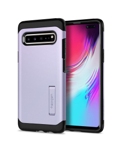 Ударопрочный чехол Spigen для Galaxy S10 5G - Tough Armor - Серебряный - 614CS26157
