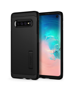 Ударопрочный чехол Spigen для Galaxy S10 - Tough Armor - Черный - 605CS25805